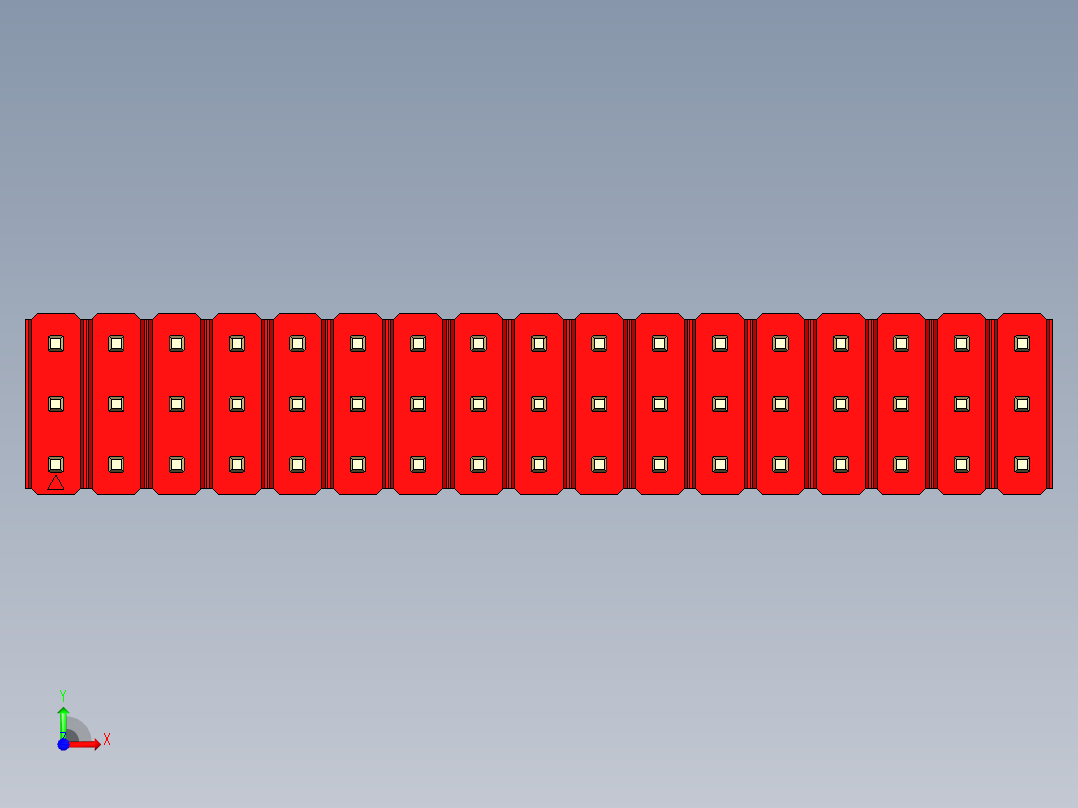 彩色公头100mil（2.54mm）系列-DS1021_red_3x17p_100mil_Type43_rev1.0前视图