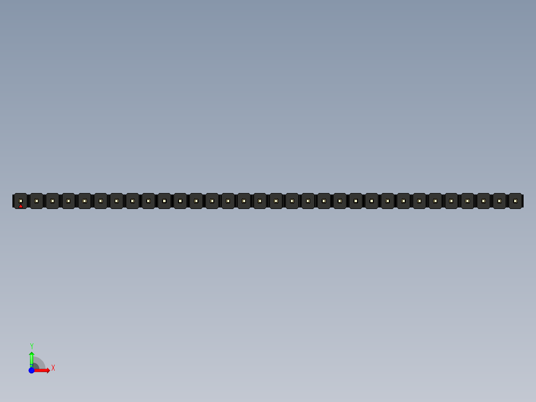 彩色公头100mil（2.54mm）系列-DS1021_black_1x32p_100mil_Type1_rev1.0前视图