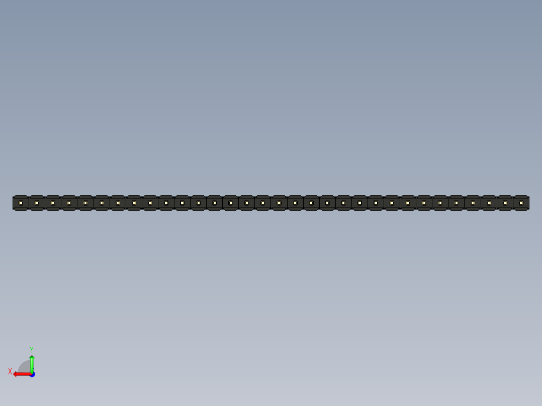 彩色公头100mil（2.54mm）系列-DS1021_black_1x32p_100mil_Type1_rev1.0后视图