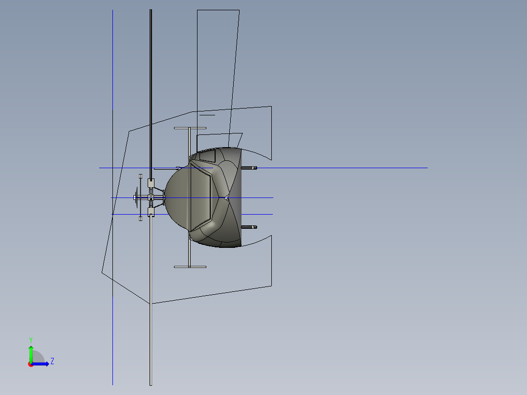 直升飞机 飞机模型设计 (49)左视图