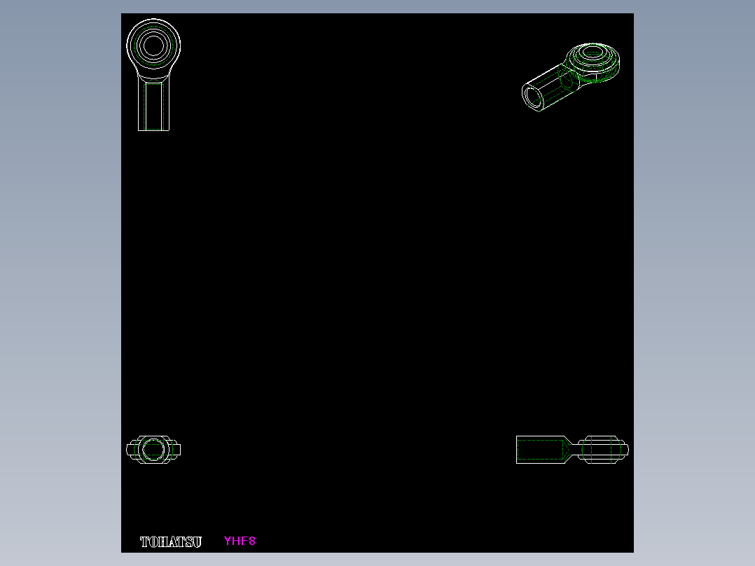 端桿軸承(不銹鋼自潤型)YHF.YHFL-2D多系列多零件图纸模型