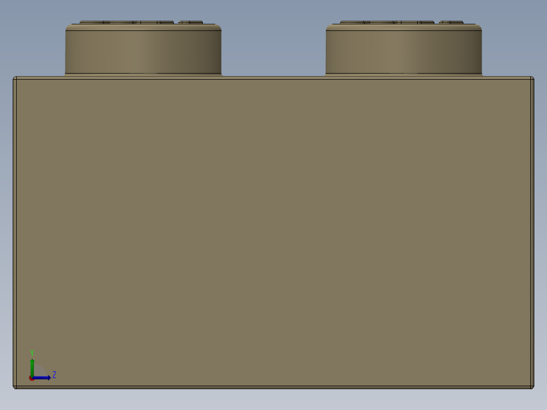 乐高套装 4421基本积木-4159739 - 3002 Brick Yellow - Tan Brick 2 x 3.SLDPRT左视图