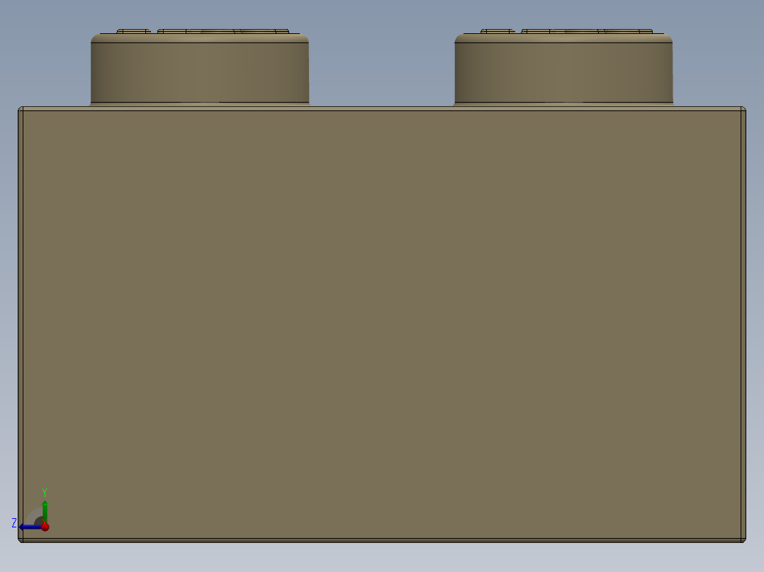 乐高套装 4421基本积木-4159739 - 3002 Brick Yellow - Tan Brick 2 x 3.SLDPRT右视图