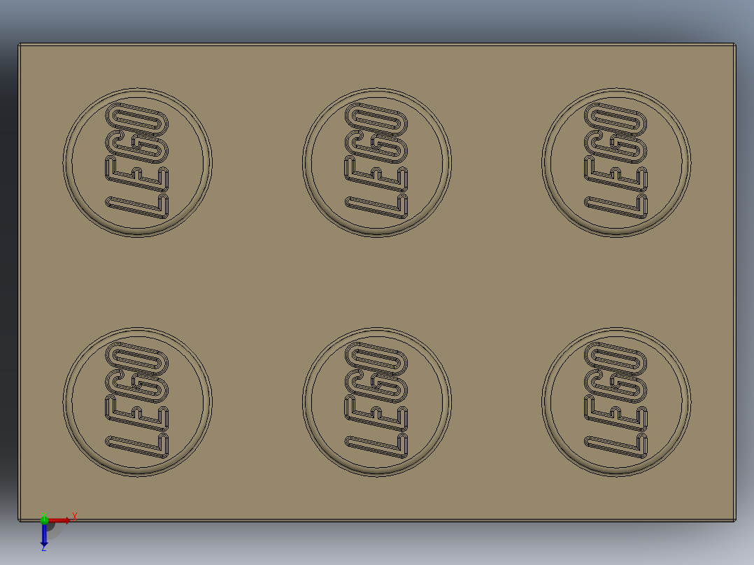 乐高套装 4421基本积木-4159739 - 3002 Brick Yellow - Tan Brick 2 x 3.SLDPRT俯视图