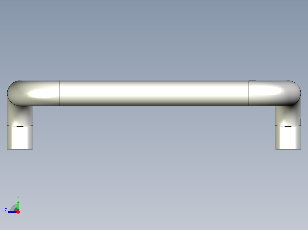 取手(不銹鋼)ER(D)-3D多系列多零件图纸模型右视图