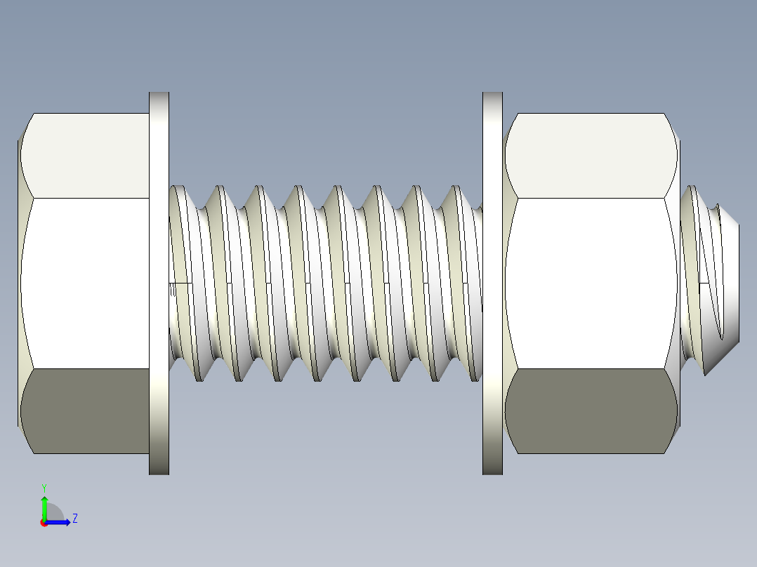 螺栓和六角螺母-1 4 - 20 UNC左视图
