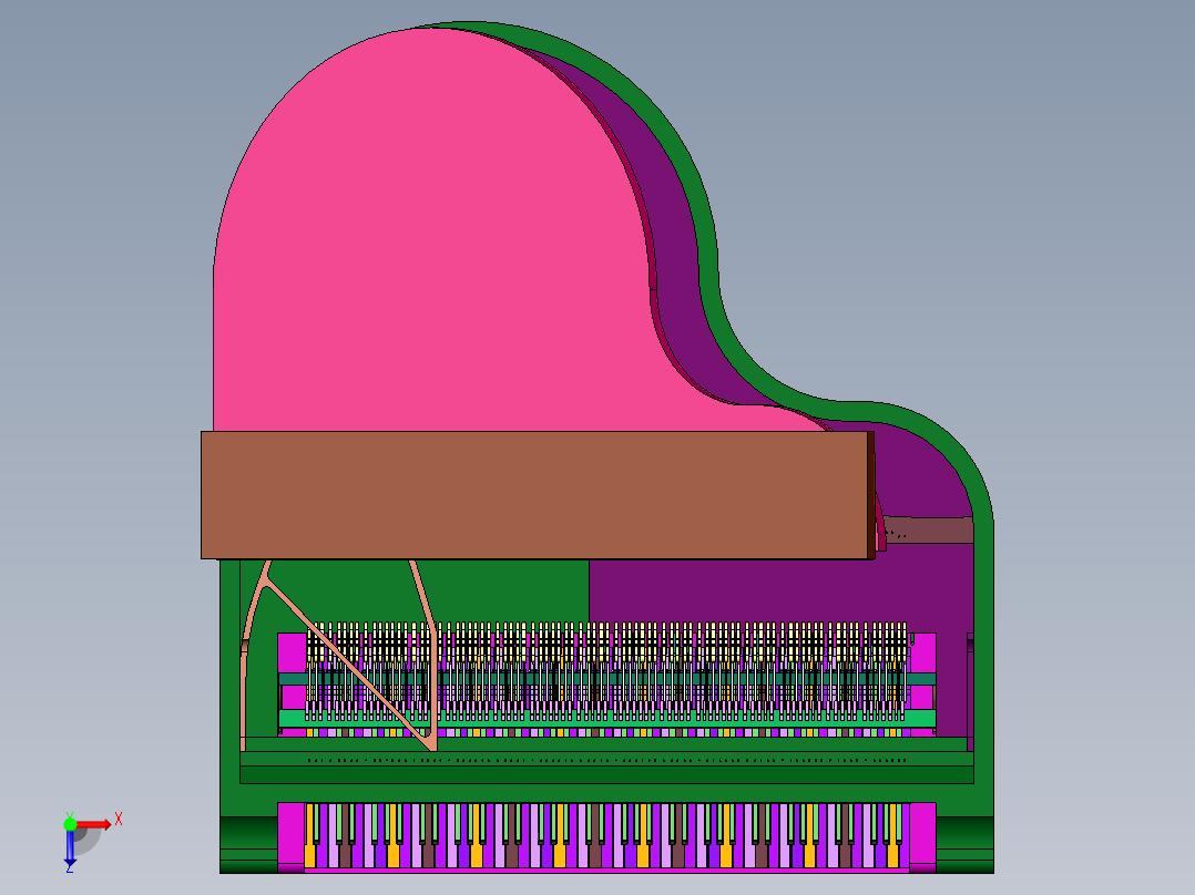 进阶款考级演奏真钢琴俯视图