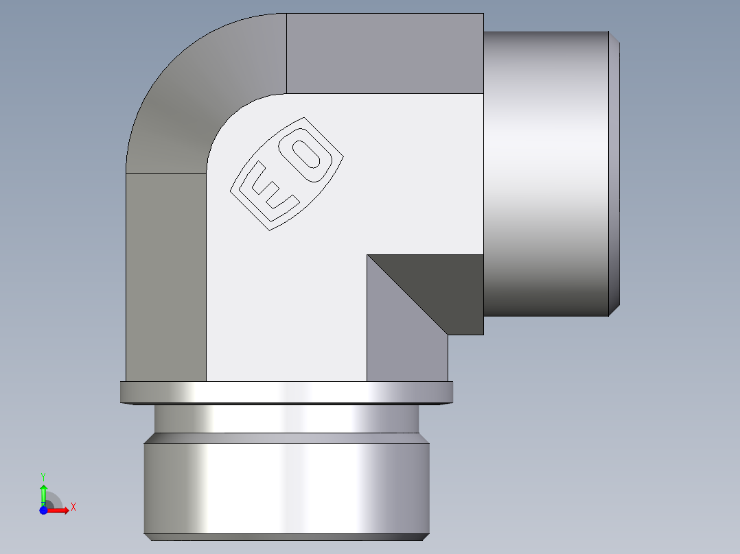 卡套式工业通用硬管接头EO_Male_stud_elbow_WE30SM71X前视图