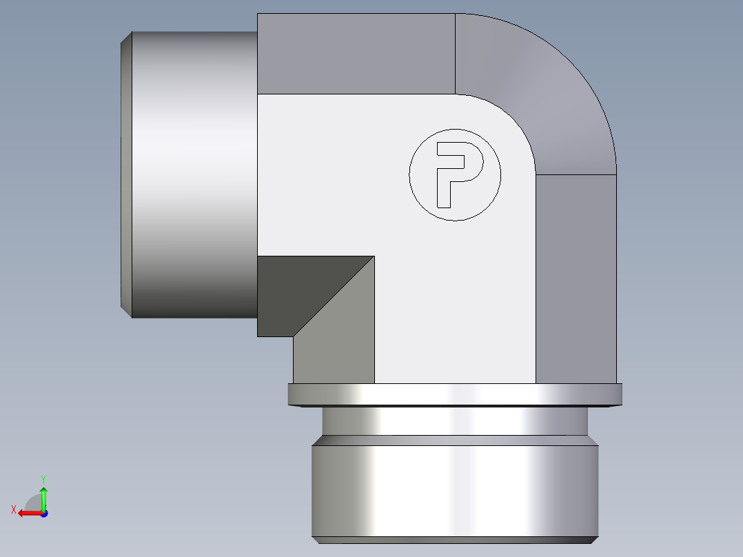 卡套式工业通用硬管接头EO_Male_stud_elbow_WE30SM71X后视图
