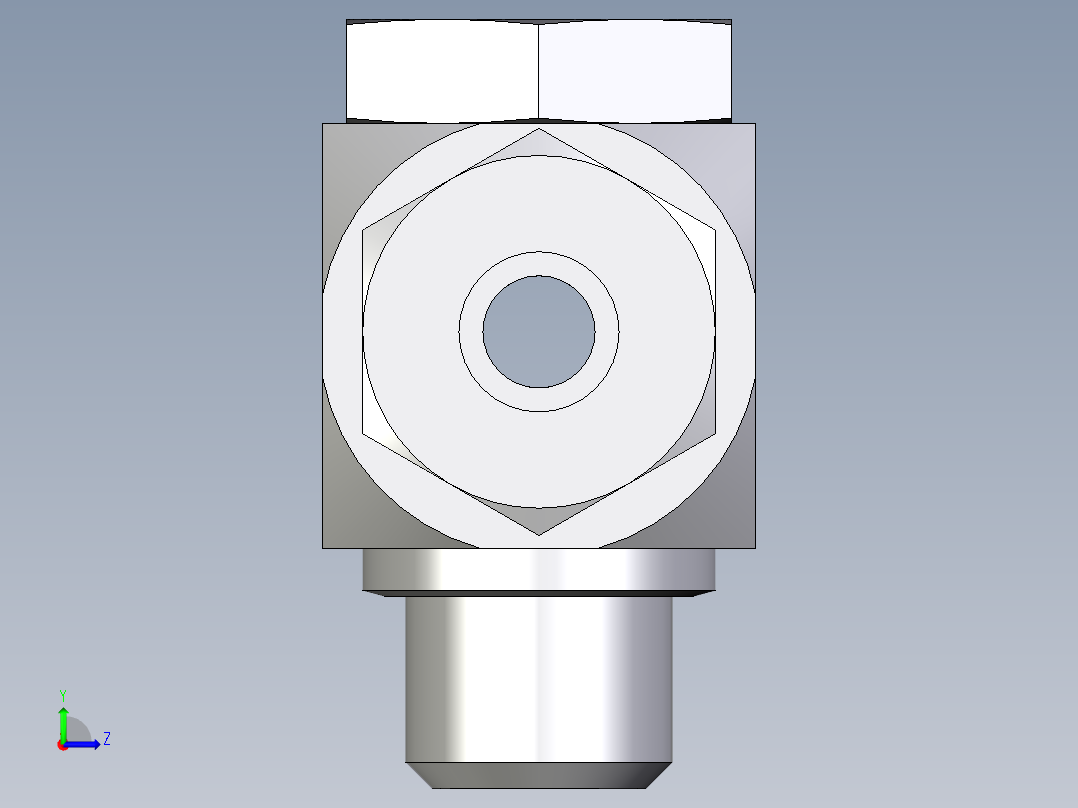 卡套式工业通用硬管接头EO_High_pressure_banjo_tee_TH10ZSR71左视图