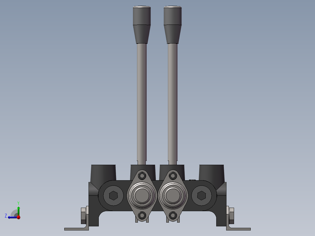 液压手动换向阀 多路阀右视图