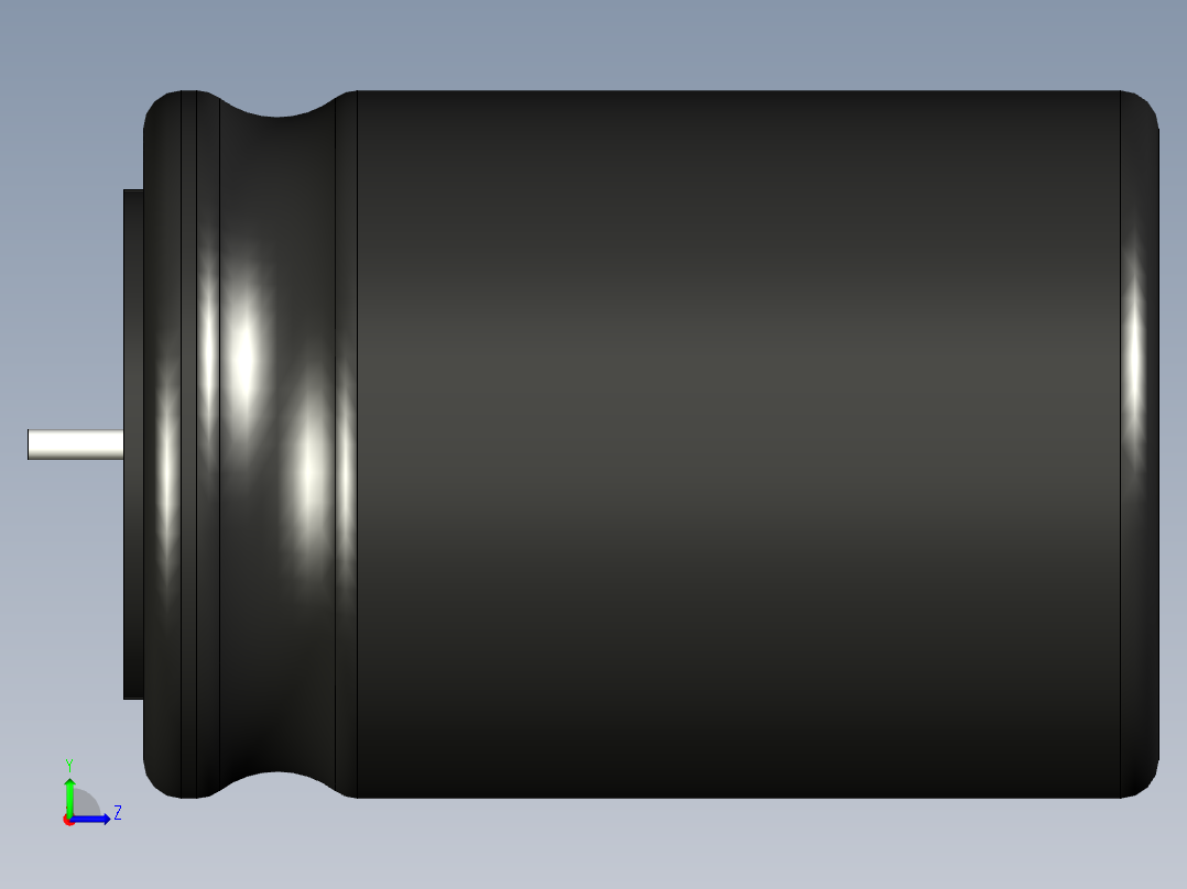 无源元件封装-CAP_RAD_D18x25_POL_BK左视图