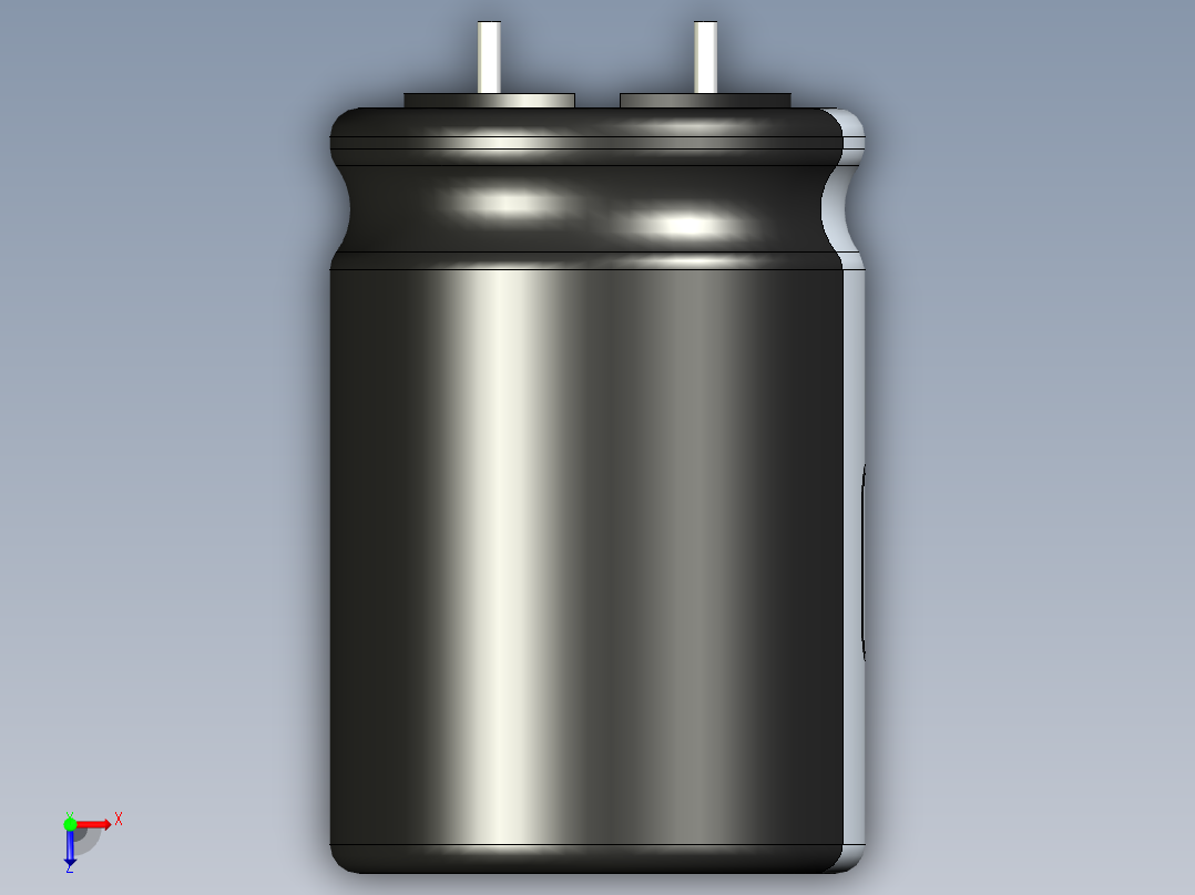 无源元件封装-CAP_RAD_D18x25_POL_BK俯视图