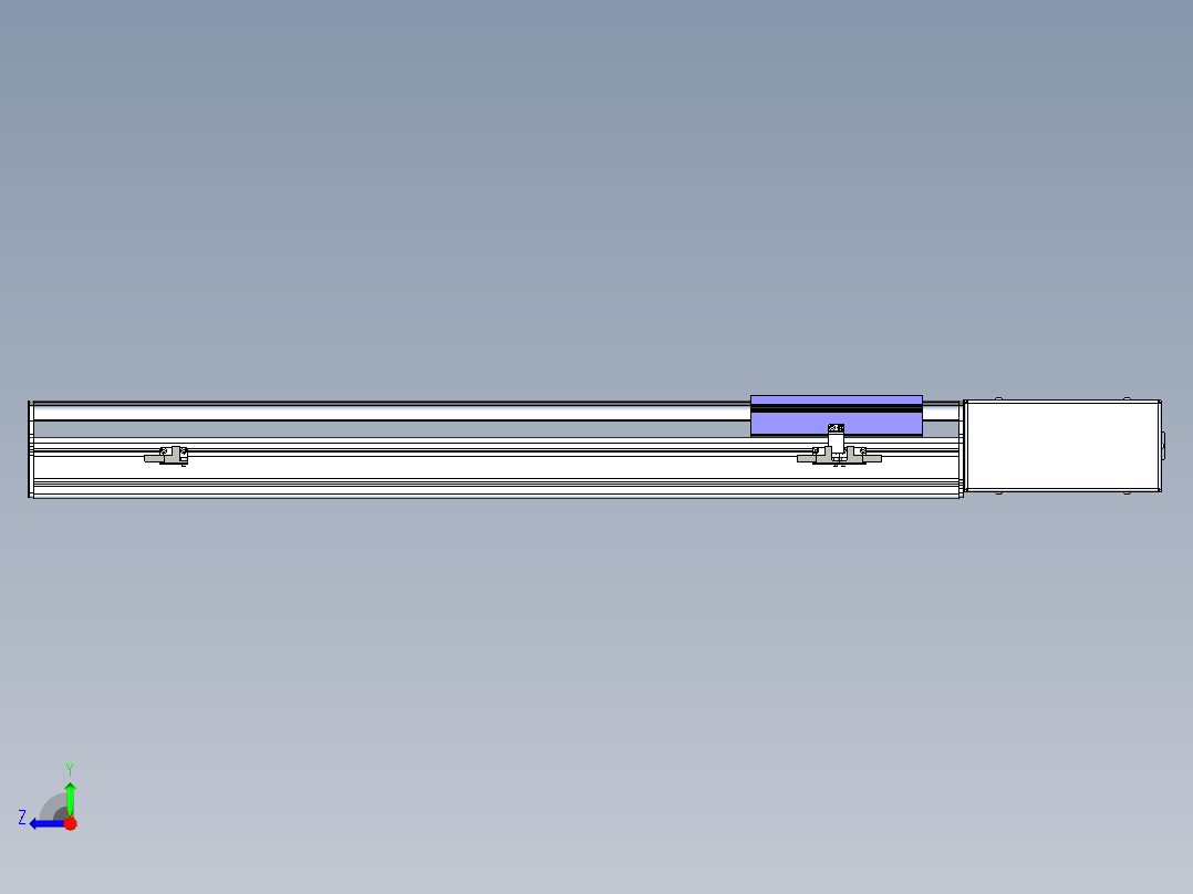 同步带滑台-半封闭B17H-L50-S600-R-P75-D3右视图