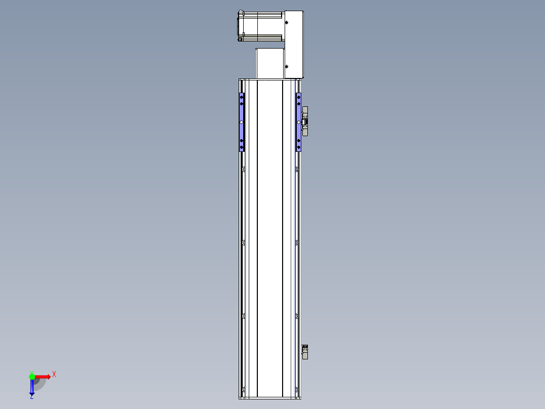 同步带滑台-半封闭B17H-L50-S600-R-P75-D3俯视图