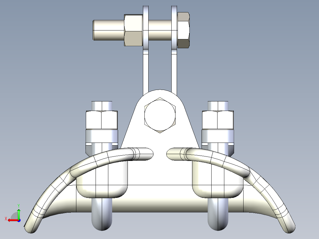 提包式悬垂线夹后视图