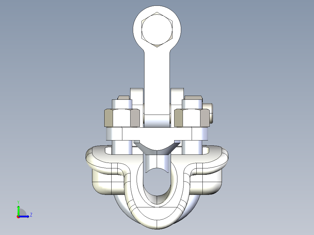 提包式悬垂线夹左视图