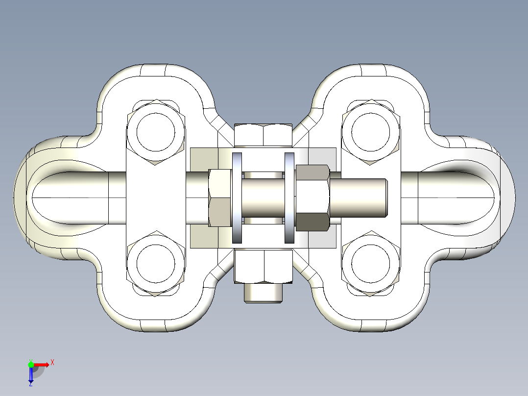 提包式悬垂线夹俯视图