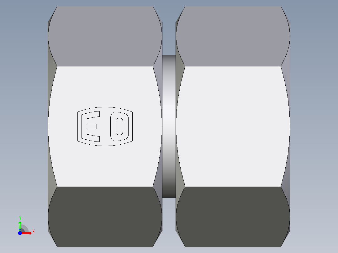 卡套式工业通用硬管接头EO_Swivel_union_GZ18LCF前视图