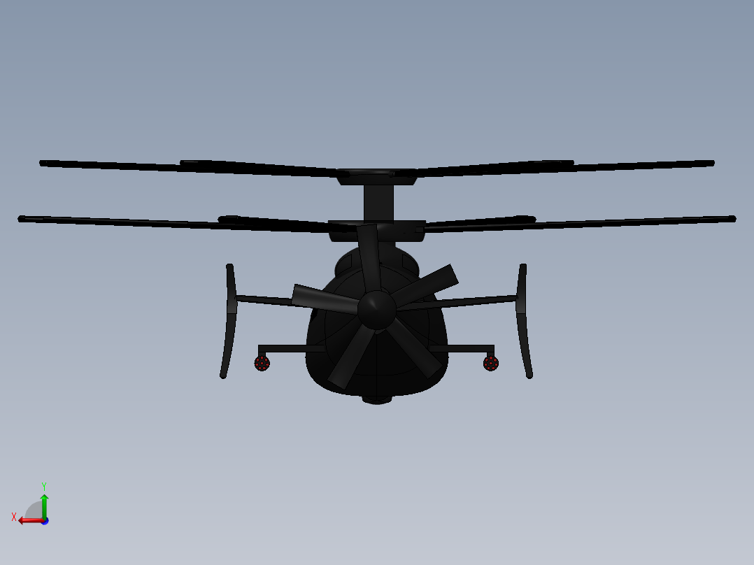 西科斯基 S97 Raider 直升机---格式为：SW IGS STP后视图