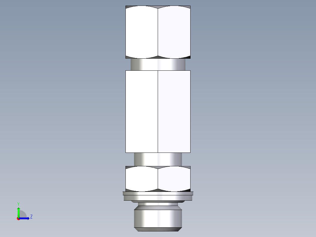 卡套式工业通用硬管接头EO_Adjustable_locknut_run_tee_LEE10LMCF左视图