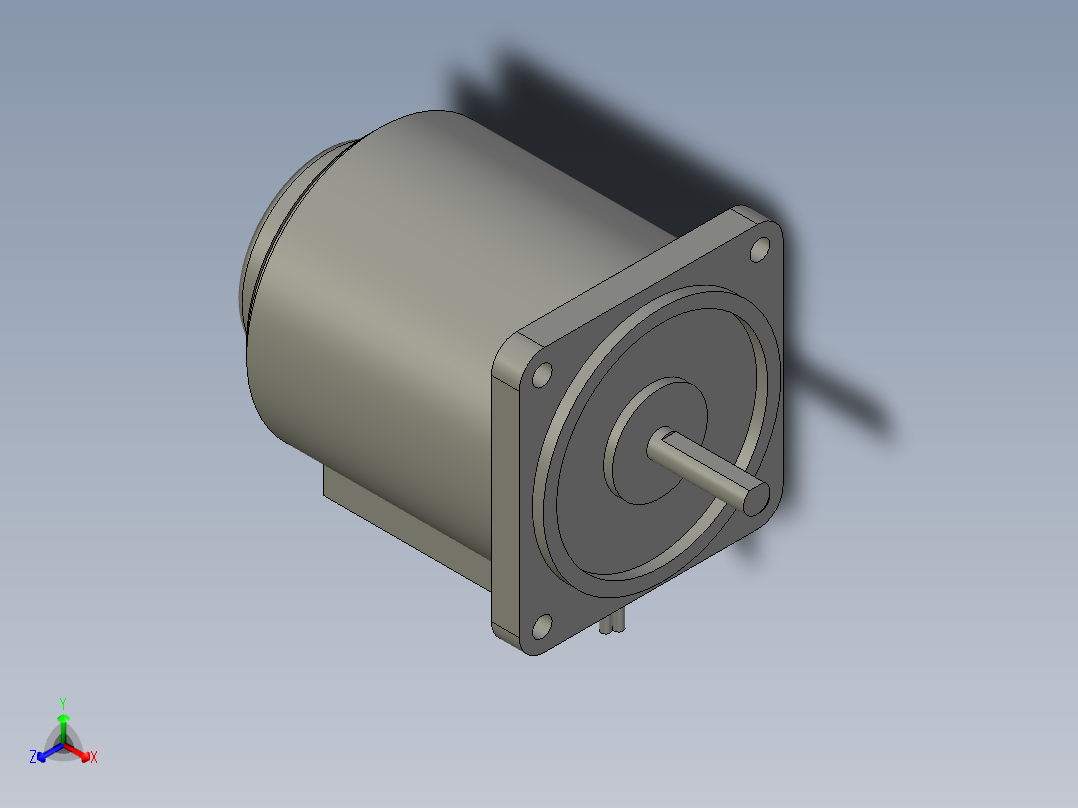 M6RX4SV4LS微型齿轮调速马达正等轴测图