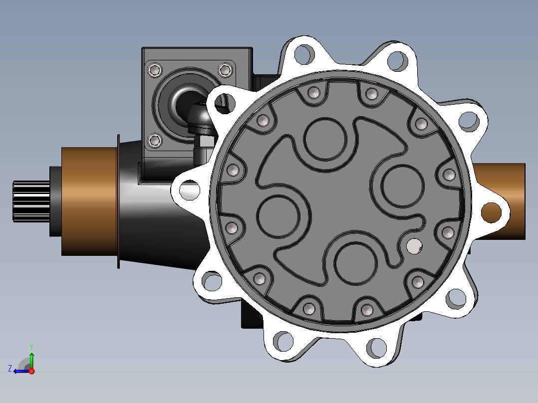 拖拉机前驱动轴右视图