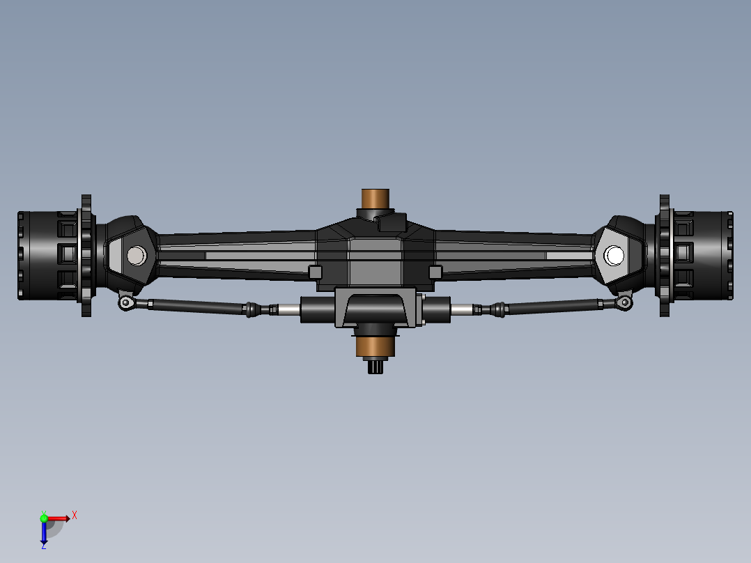 拖拉机前驱动轴俯视图