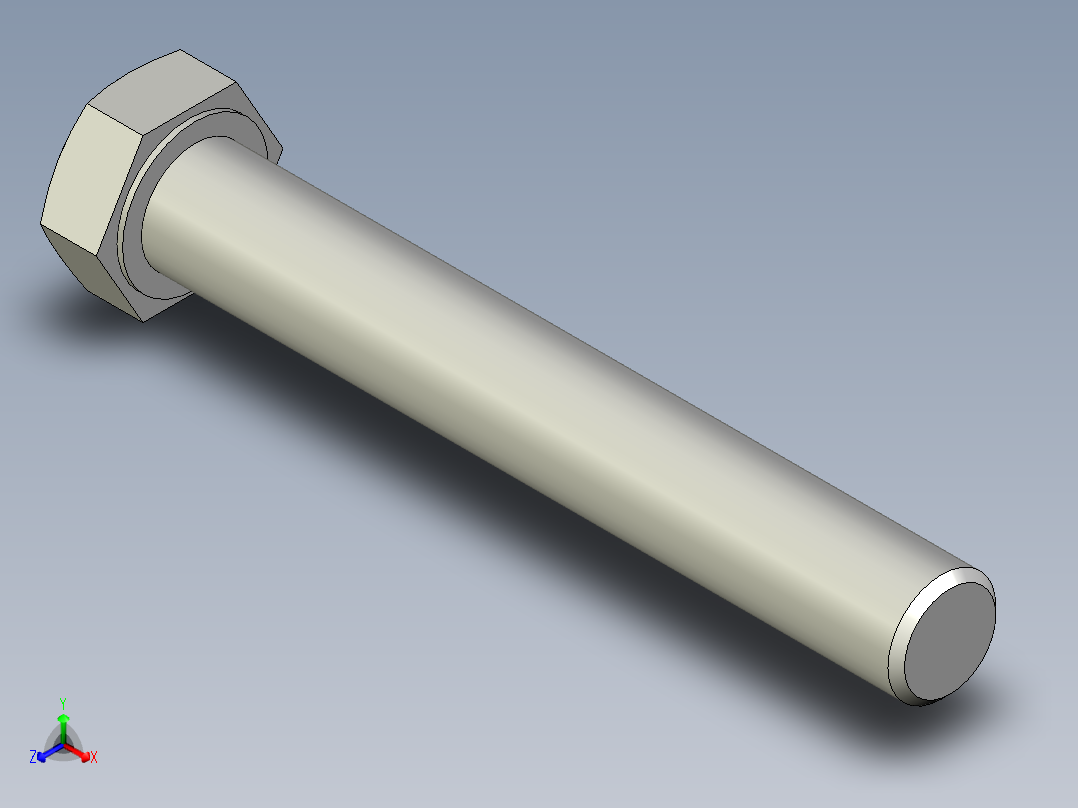 螺钉-DIN_931-M20x2.5x140_30.stp正等轴测图