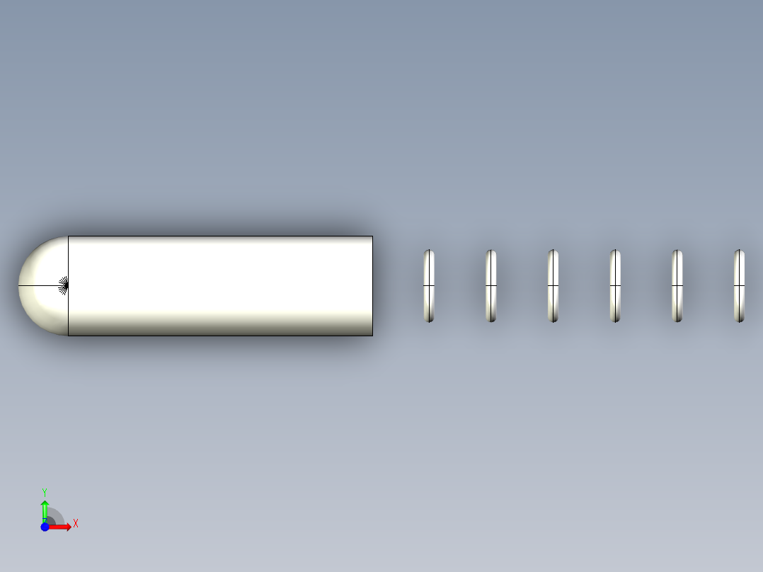 定位柱(A) 2210-3D多系列多零件图纸模型前视图