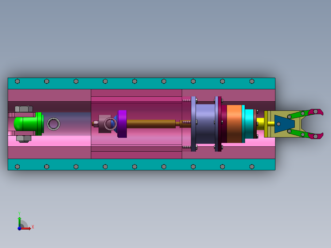 液压夹持器设计【含三维图+CAD图+文档】前视图