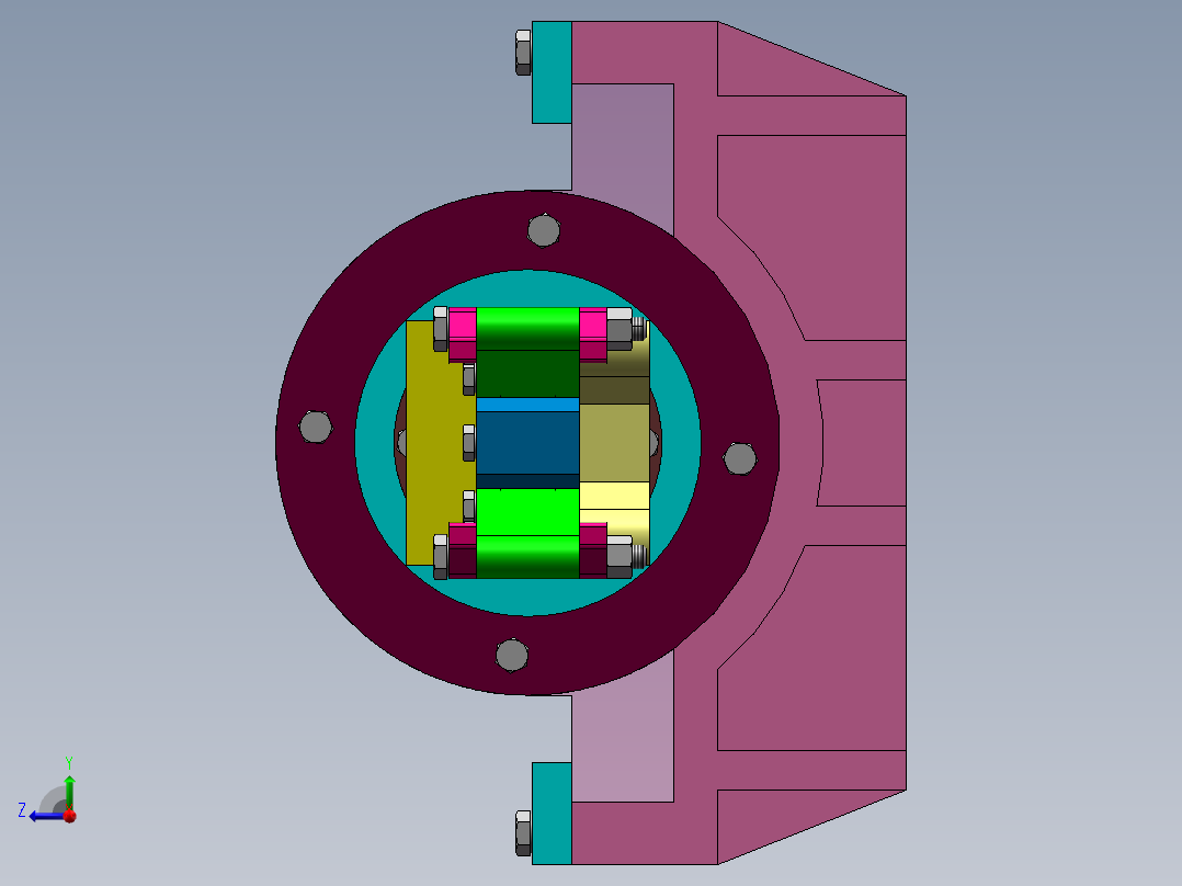 液压夹持器设计【含三维图+CAD图+文档】右视图