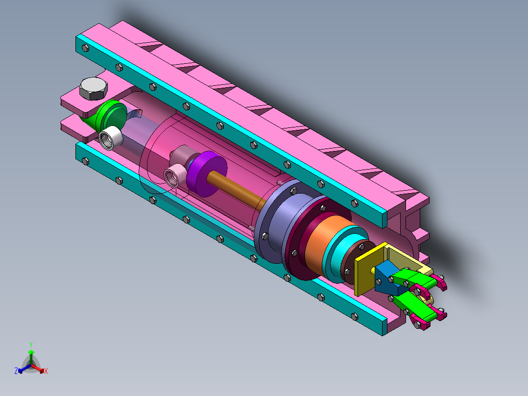 液压夹持器设计【含三维图+CAD图+文档】正等轴测图