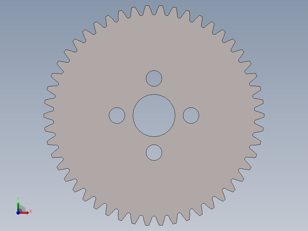 圆柱齿轮50×0.8前视图
