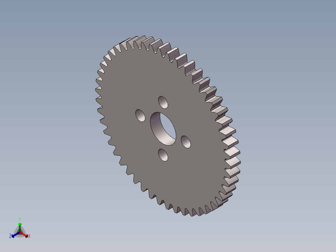 圆柱齿轮50×0.8正等轴测图