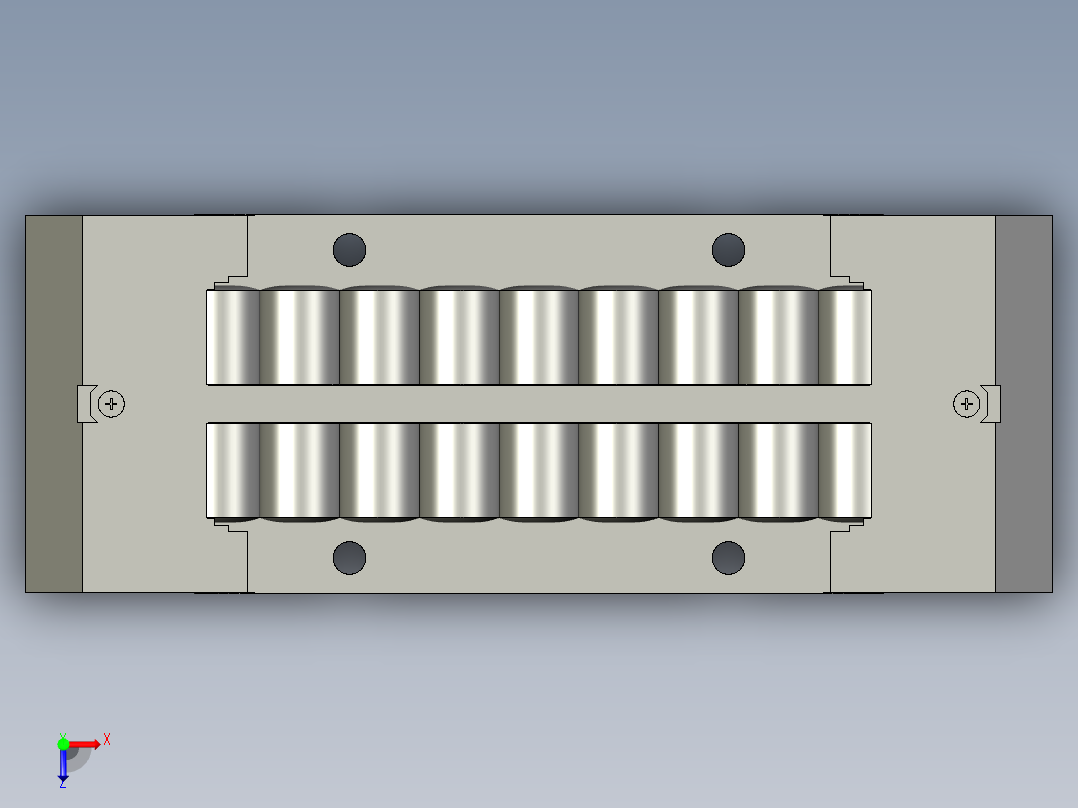 THK LM滚柱滚动块3D模型IGS格式俯视图