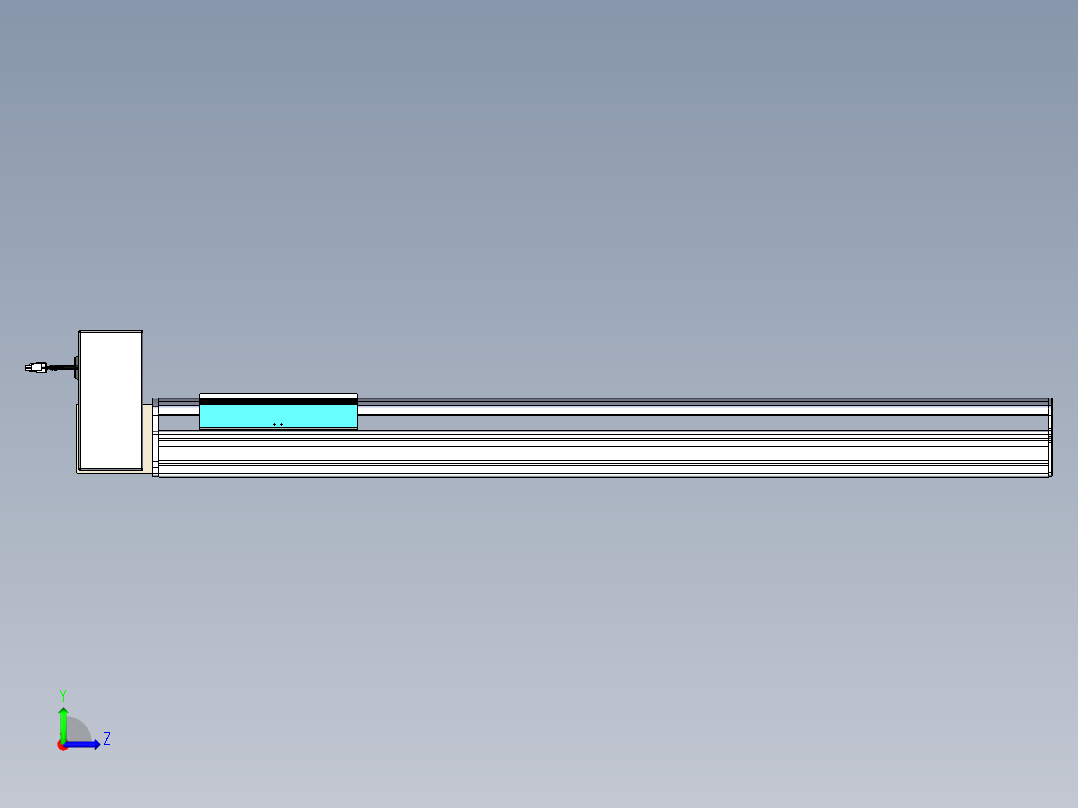 同步带滑台-半封闭B22H-L100-C-S900-LU-P75-D3-N5左视图