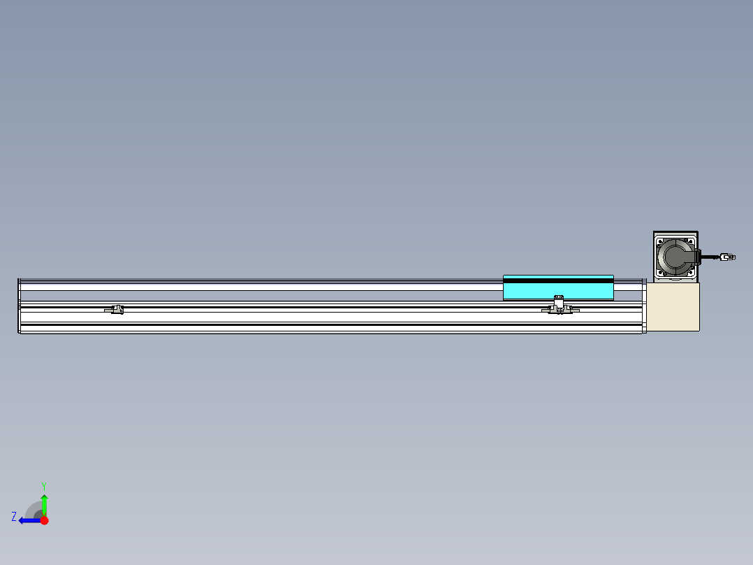 同步带滑台-半封闭B22H-L100-C-S900-LU-P75-D3-N5右视图