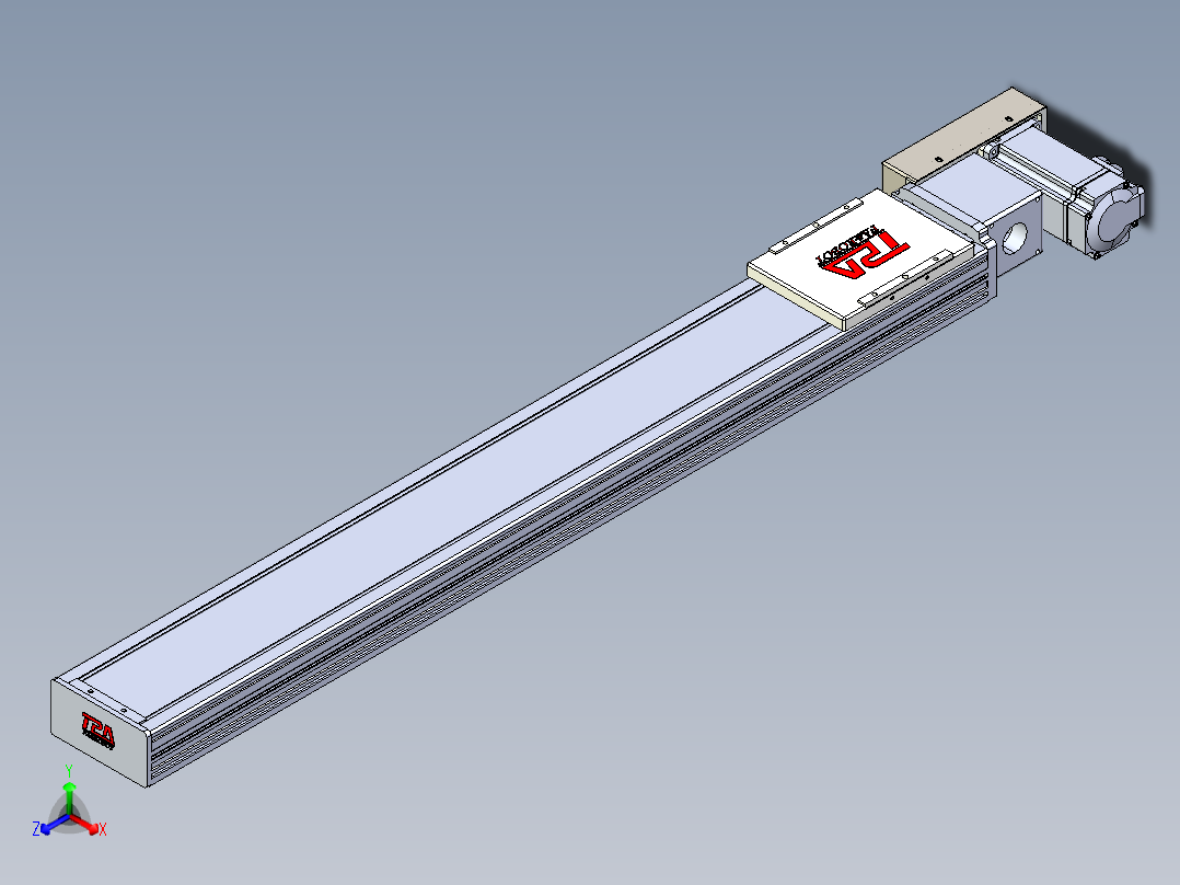 同步带全封闭直线模组TPA-HCB-110D-90-L750-MR-Y-P40-N3正等轴测图