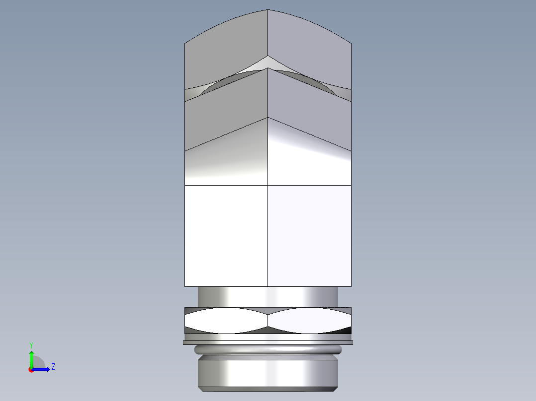 卡套式工业通用硬管接头EO_Adjustable_locknut_45_deg_elbow_VEE35ZLMORCF左视图