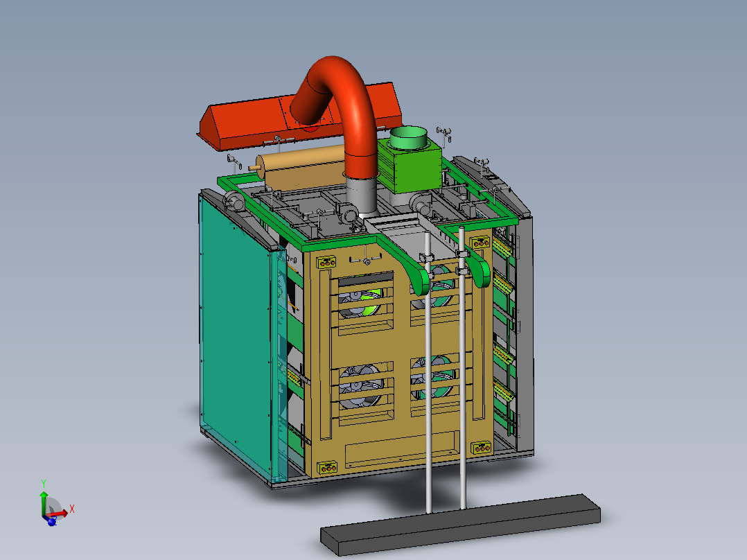 悬挂链红外烤箱（sw18可编辑+BOM+cad）