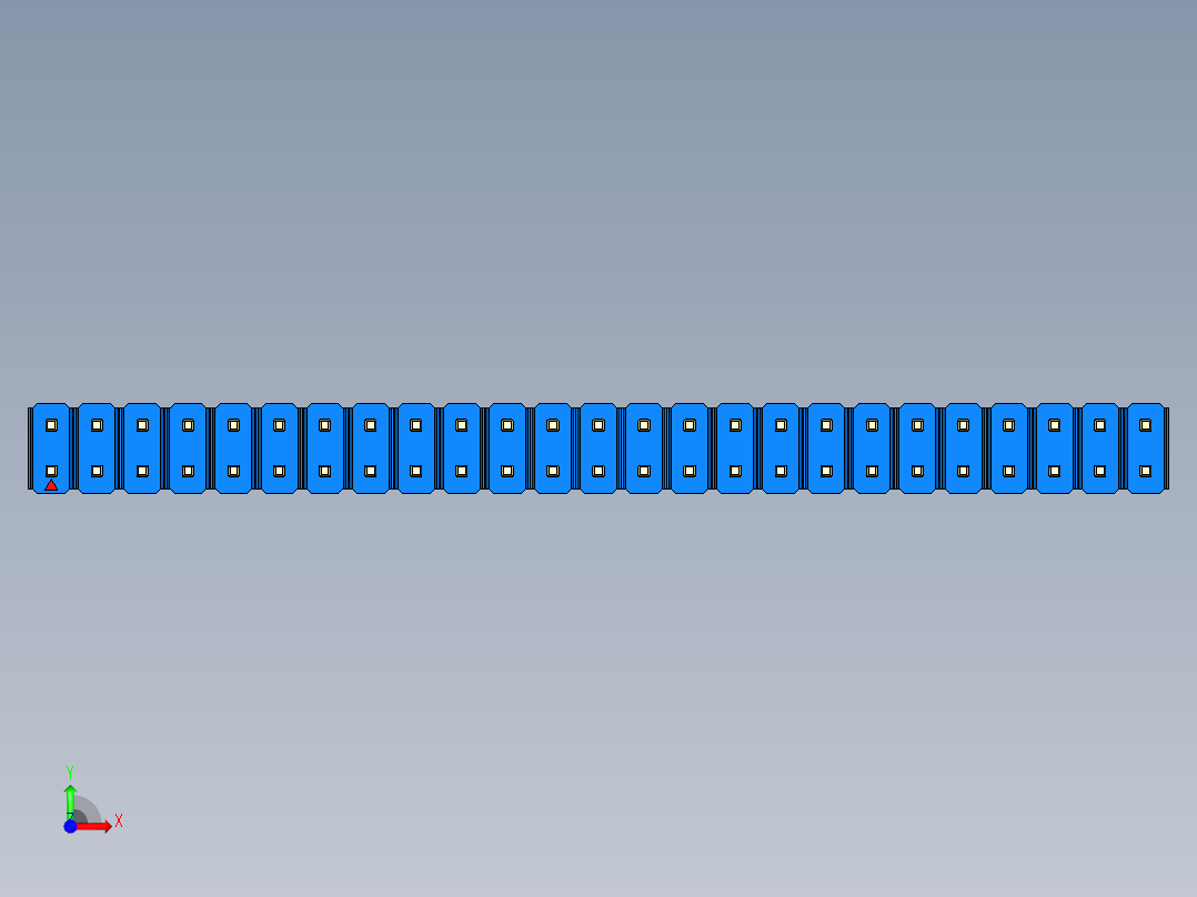 彩色公头100mil（2.54mm）系列-DS1021_blue_2x25p_100mil_Type1_rev1.0前视图