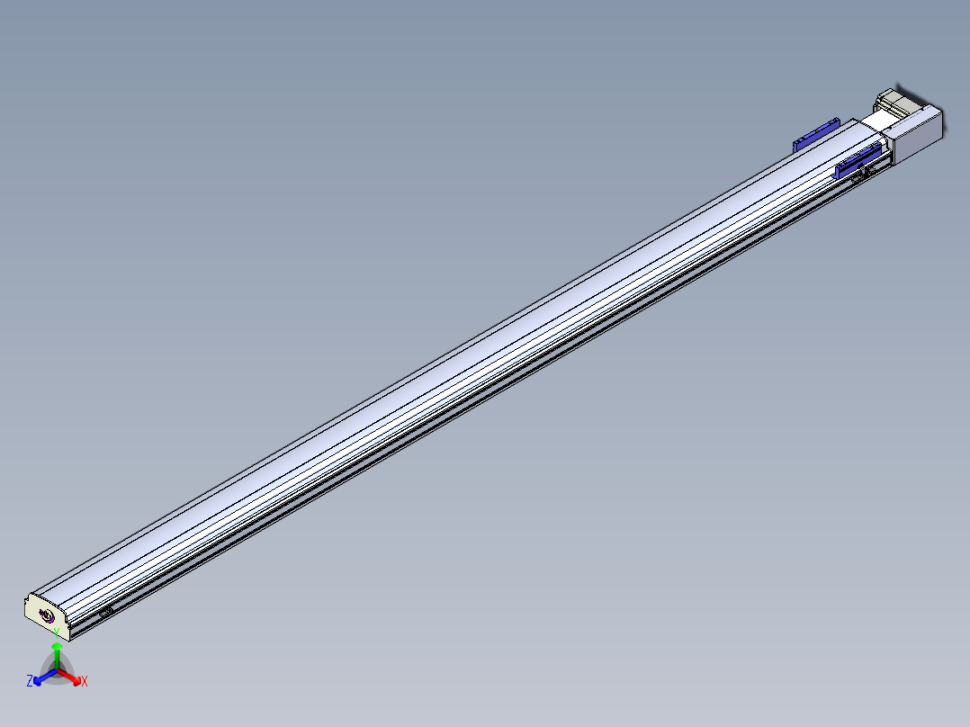 同步带滑台-半封闭B17H-L50-S2800-R-P75-D3正等轴测图