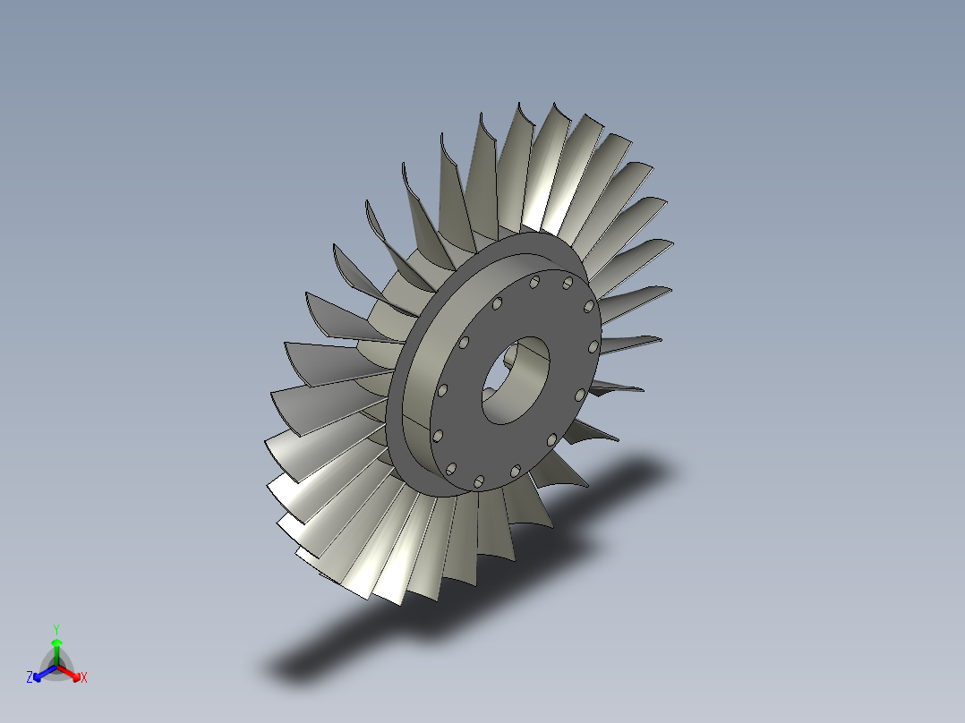 气轮机整体叶盘---模型格式为 sw stp