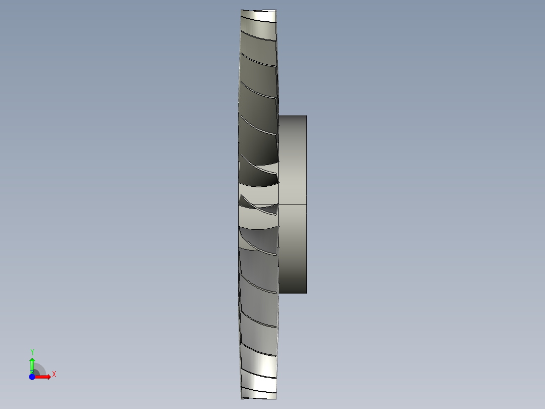 气轮机整体叶盘---模型格式为 sw stp前视图