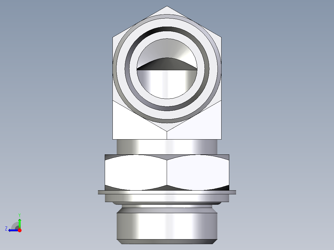 卡套式工业通用硬管接头EO_Adjustable_Locknut_elbow_WEE25SROMDCF右视图