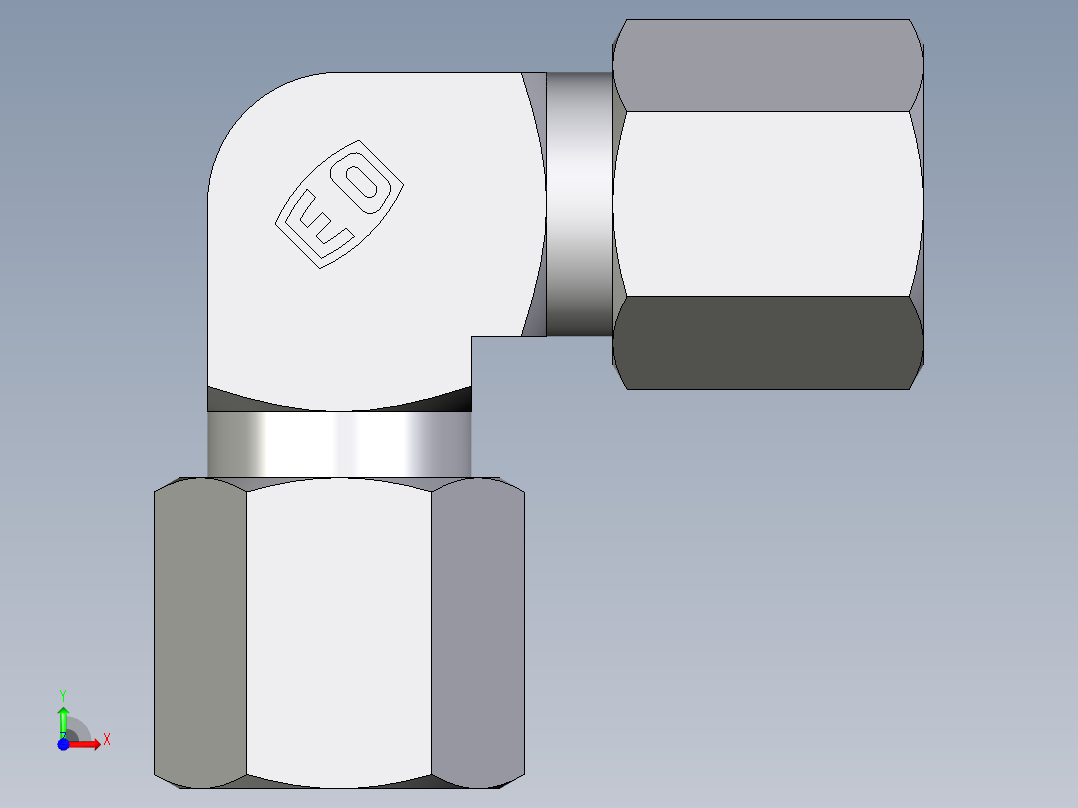 卡套式工业通用硬管接头EO_Union_elbow_W06SCF前视图