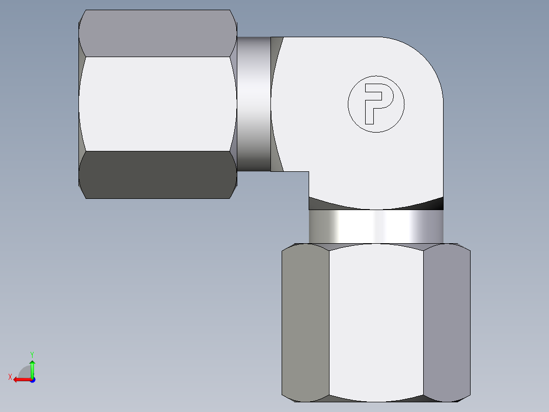 卡套式工业通用硬管接头EO_Union_elbow_W06SCF后视图