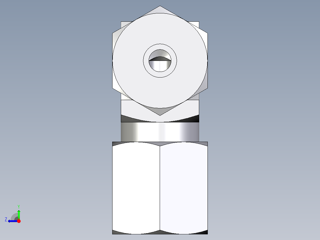 卡套式工业通用硬管接头EO_Union_elbow_W06SCF右视图