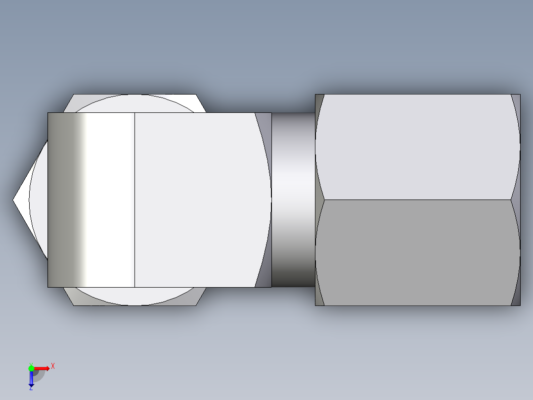 卡套式工业通用硬管接头EO_Union_elbow_W06SCF俯视图